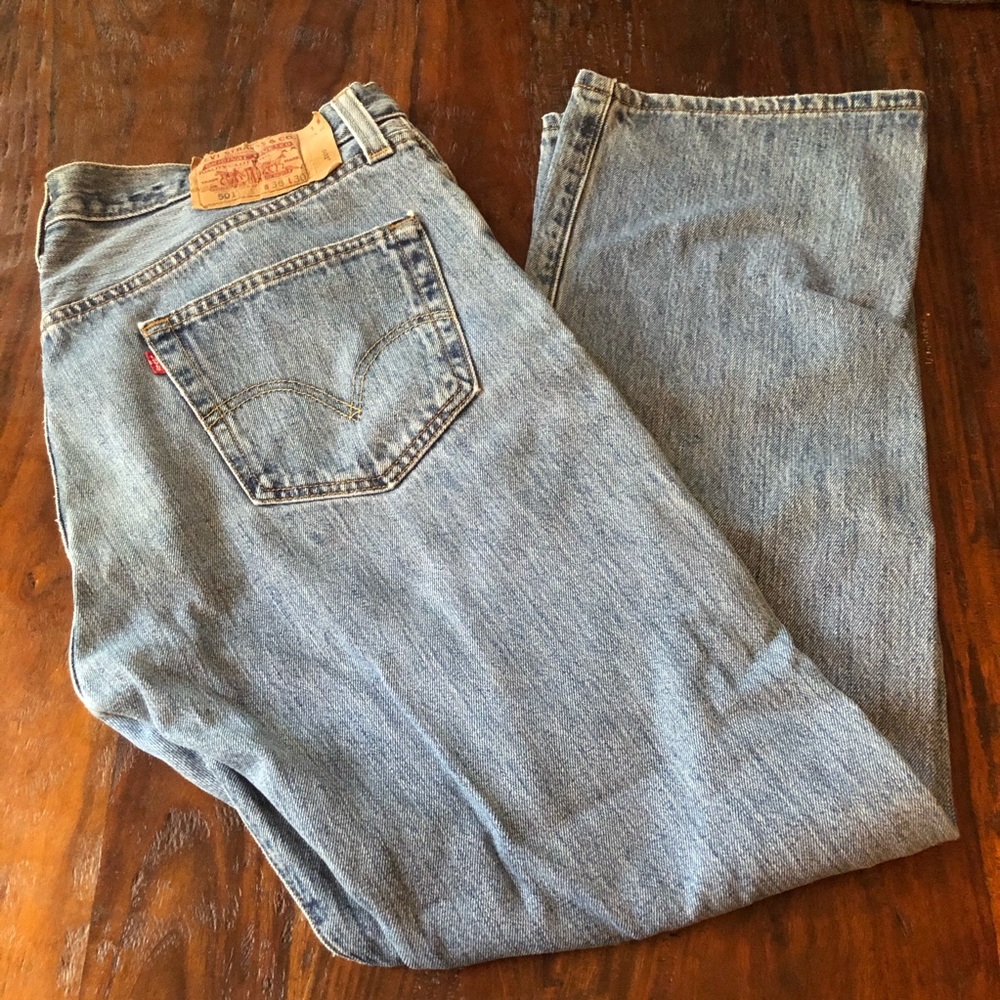 Levi’s 501 button fly jeans.